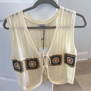 27 Miles Crochet "Solace" Vest NWT Small